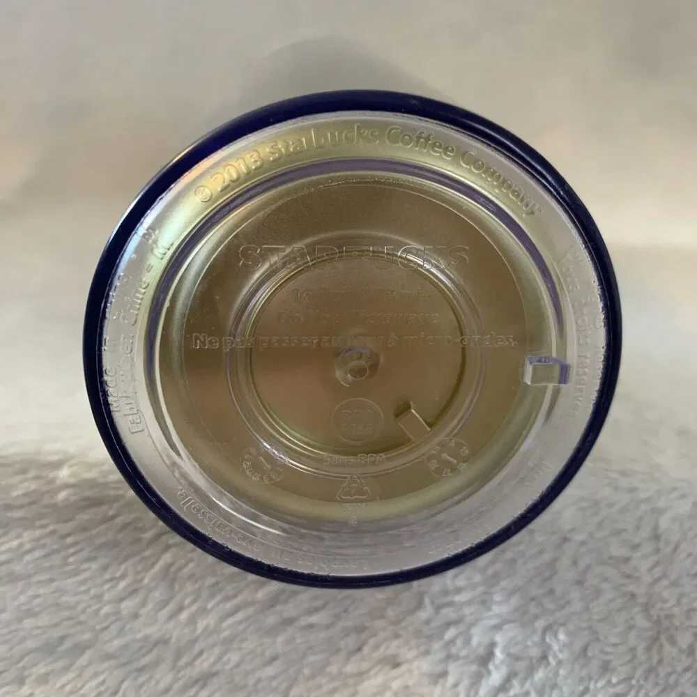 Starbucks Coffee Travel Tumbler 2013 16 oz Clear Gold Frost Rare Find